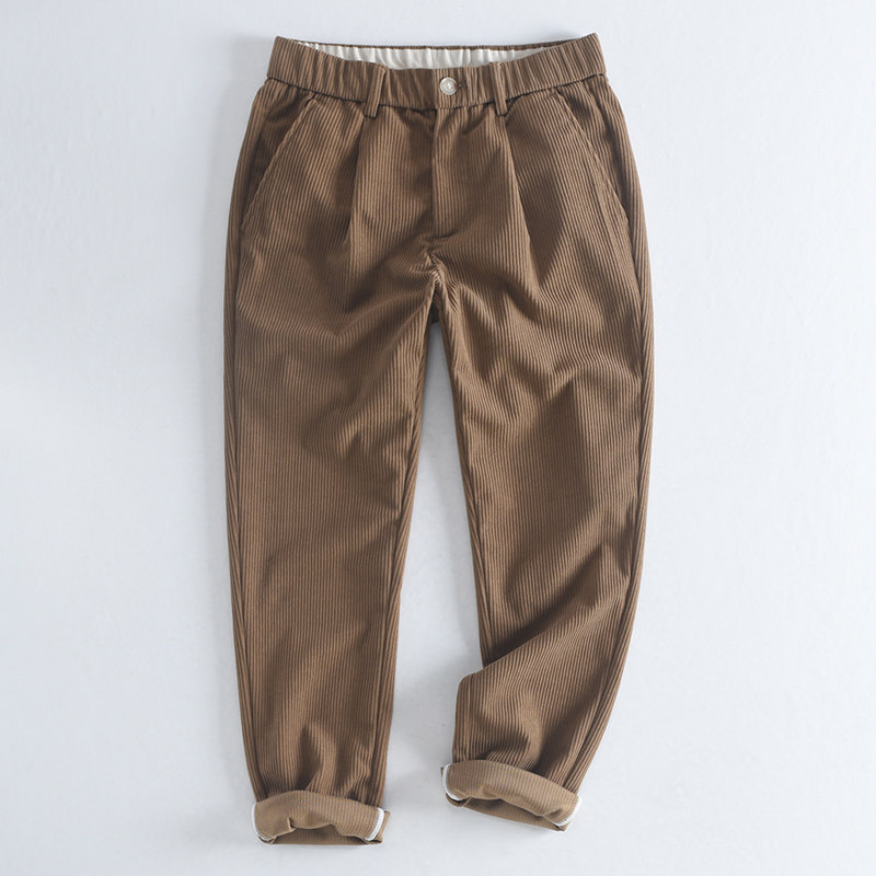 汉絮秋冬季灯芯绒男士合体直筒裤子 汉絮休闲裤