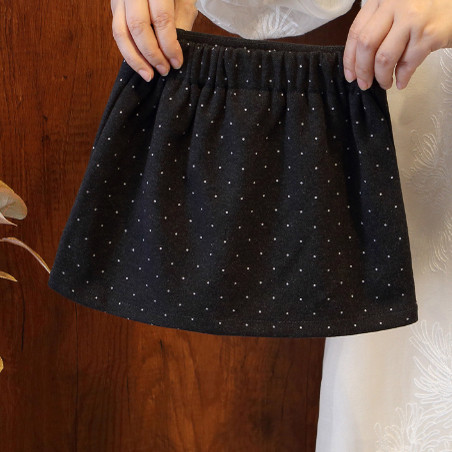 女童秋冬新款毛呢波点半身裙女宝宝高腰显瘦短裙复古防走光包臀裙,淘宝优惠券,粉丝福利购,淘宝优惠卷