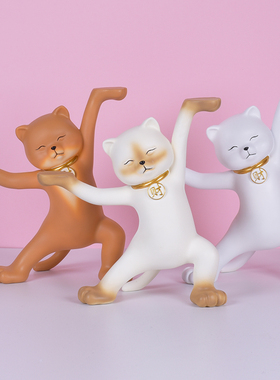 妖娆猫树脂北欧玄关钥匙收纳