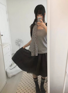 卡通满印轻薄少女感围巾丝巾女