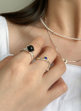 小众设计感简约925银开口戒指