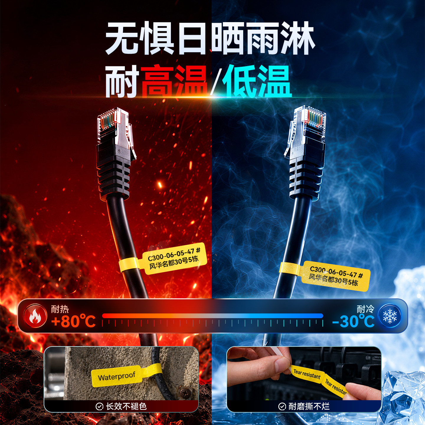 精臣N1/B18线缆标签打印机手持便携蓝牙电信通信机房宽带光纤电线工程标识空气开关小型热转印数据网线标签机