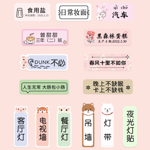 精臣D110/D11/D101/H1S花色花语标签打印纸彩色臣小印美妆精油瓶不干胶家用姓名贴四防热敏防水价格标签贴纸 - 图2