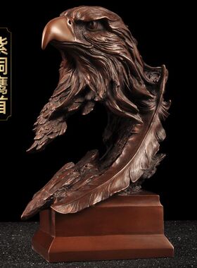 紫铜鹰首摆件大展宏图老鹰头现代创意工艺品家居客厅办公室装饰品