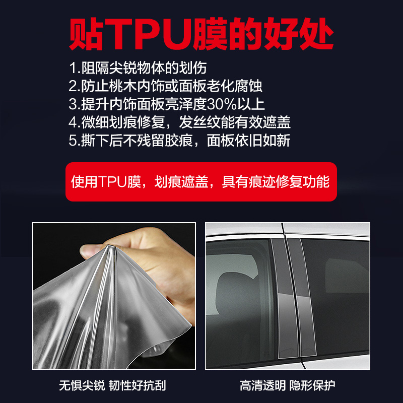 专用于21-24款丰田赛那格瑞维亚中柱TPU膜塞纳改装B柱透明保护膜 - 图1