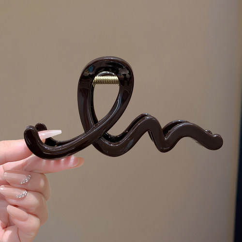 咖色波浪抓夹女2026新款高级感后脑勺盘发发夹大号发量多鲨鱼夹子 - 图2