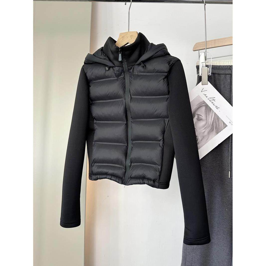 西班牙D~立领连帽空气棉长袖修身黑色拼接绗缝薄羽绒棉服女短外套,淘宝优惠券,粉丝福利购,淘宝优惠卷