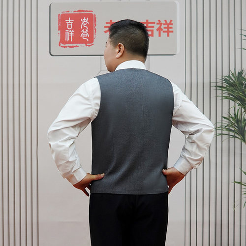 中老年人男士马甲春秋款爸爸爆款休闲上衣坎肩男式中年马夹薄款 - 图2