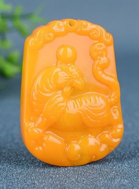 天然玉石黄龙玉十二生肖鼠猪吊坠挂件招财猪宝宝项链坠男女平安牌