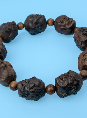 沉香十八罗汉佛珠手串