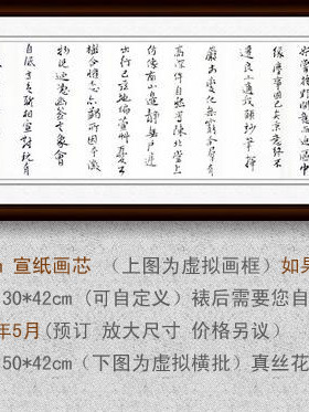 纯手绘手写书法作品仿名人字画八大山人三尺横幅匾额挂画心行楷书