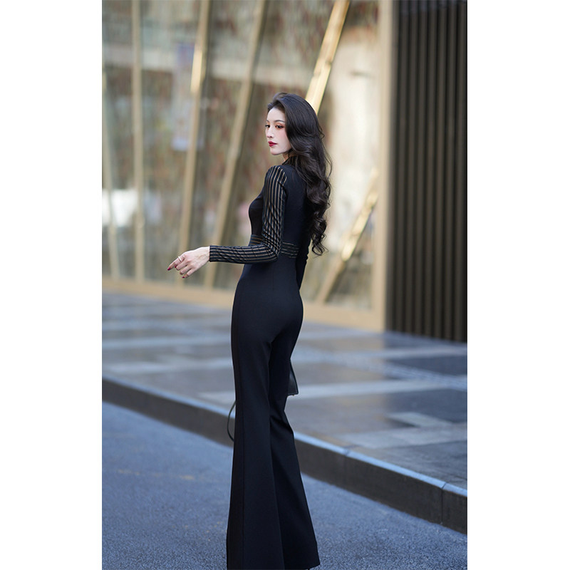 尤克菲儿 轻奢高定罗马布修身显瘦气质优雅长袖高腰连体裤,淘宝优惠券,粉丝福利购,淘宝优惠卷