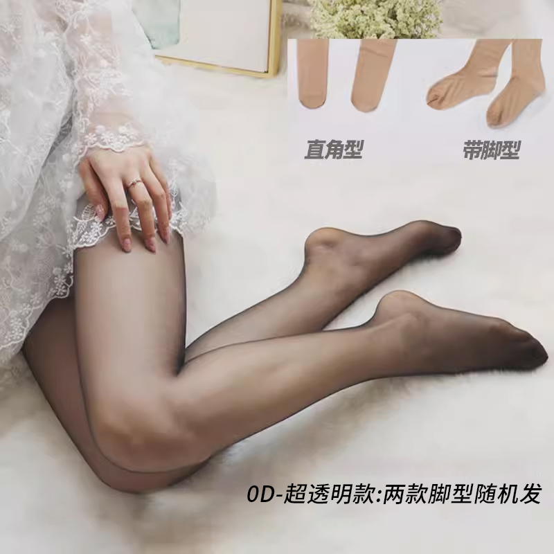 0d丝袜超薄透明脚尖全隐形肉色浅肤女款无痕性感黑丝夏季高透丝袜 - 图2