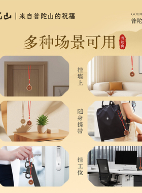 普陀山桃木山鬼花钱随身平安挂