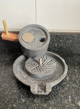 传统纯手工石磨风水摆件文化教育