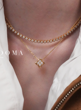 官方授权Fedoma一链四戴可拆卸项链锆石镶嵌叠戴锁骨链高级小众