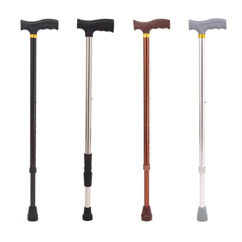 包邮老人手杖防滑伸缩徒步登山手杖直把老年用拐棍单根拐杖铝合金
