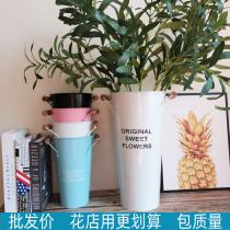 Flower shop Dry flowers Wake flowers Barrels Fields Garden Home Flower flower pots Flower Pots Flower Nordic Tin Barrel Vases