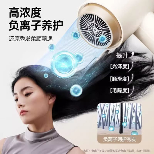 康夫电吹风机家用负离子恒温护发速干宿舍用学生可折叠风筒KF3153 - 图1