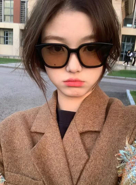 茶色ins复古墨镜防紫外线猫眼