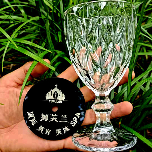 透明造型圆形带盖可插吸管耐热玻璃杯亚克力杯盖定制LOGO美发杯子 - 图0