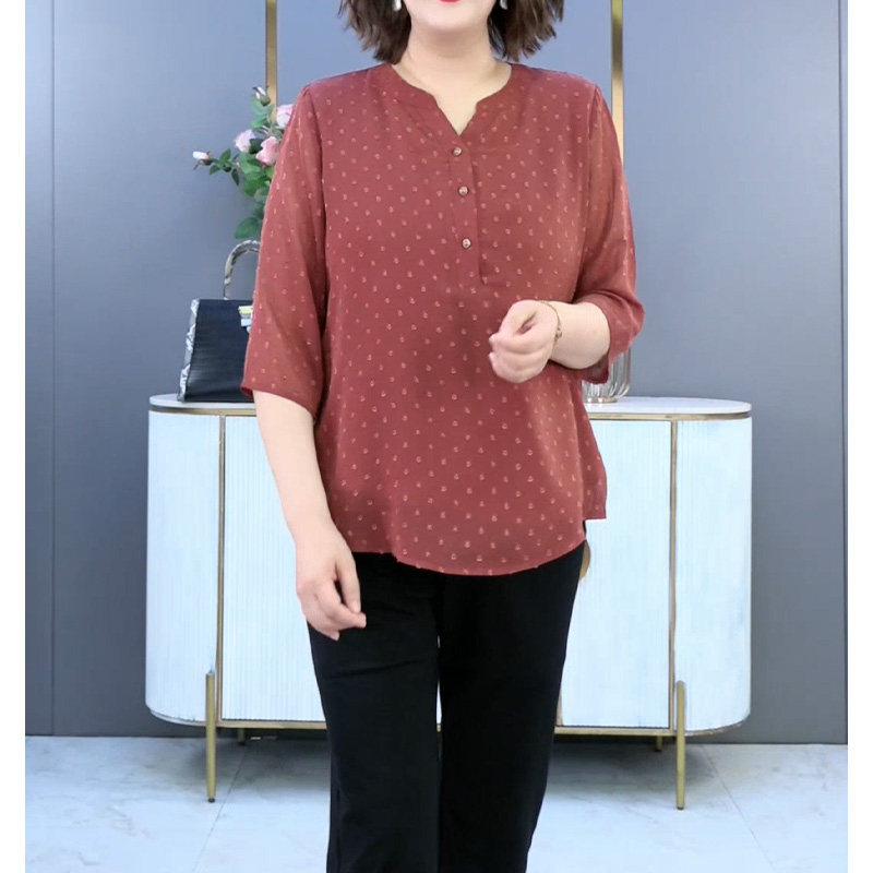 胖mm大码女夏季新款洋气遮肉显瘦减龄透气妈妈时髦休闲小衫,淘宝优惠券,粉丝福利购,淘宝优惠卷