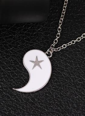 新款情侣百搭太极星月可拆分八卦太钢项链男女时尚百搭不掉色吊坠
