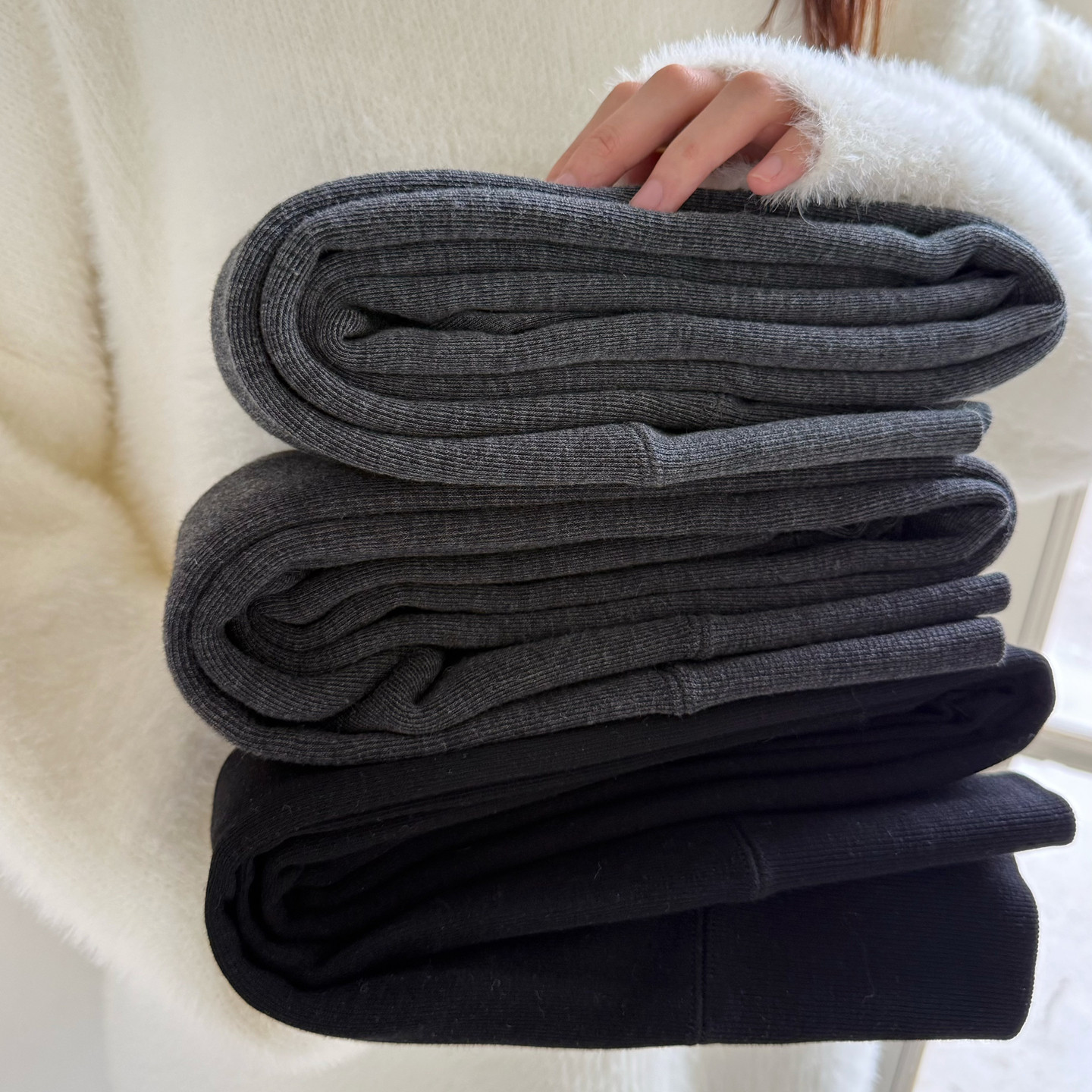 米图发热羊毛直角跟不勒脚加厚加绒打底连裤袜冬黑灰色300/400克,淘宝优惠券,粉丝福利购,淘宝优惠卷