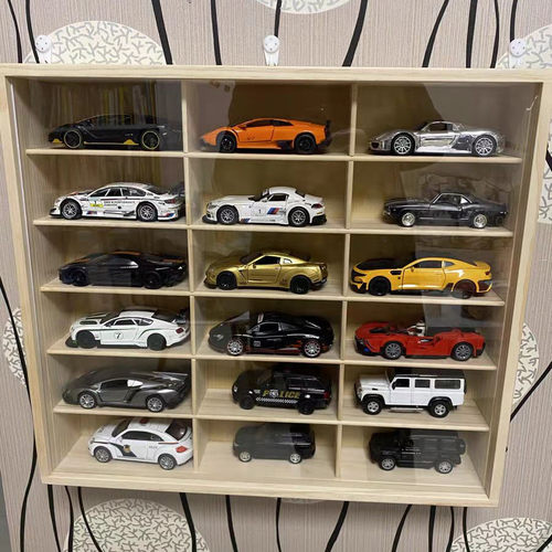 新品1:32实木玩具合金汽车挂墙收纳整理展示架 - 图0