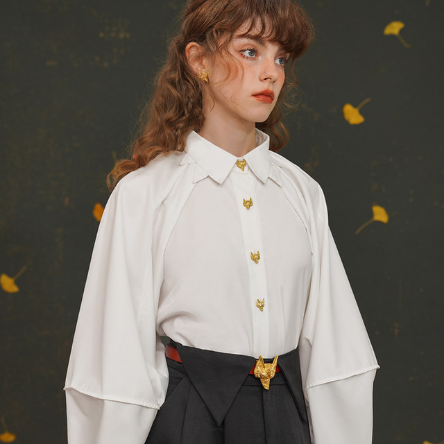 Camo shirt loose and moderate fox button shirt