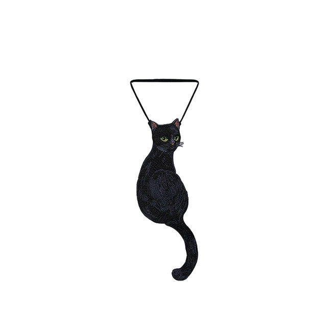 Kamo original black cat series tie