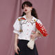 Coffee loose original retro buttoned short sleeves