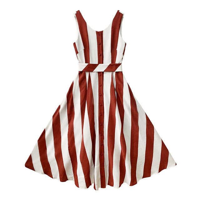 Dress Kamo New Contrast Color French Resort Style