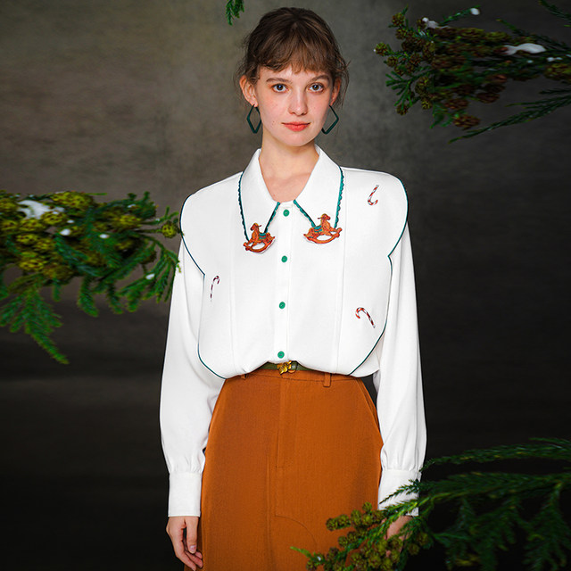 Kamo Original Retro Contrast Color White Shirt