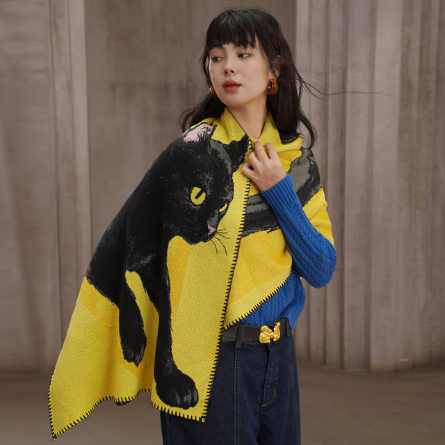 Kamo original retro thickened skin-friendly knitted scarf