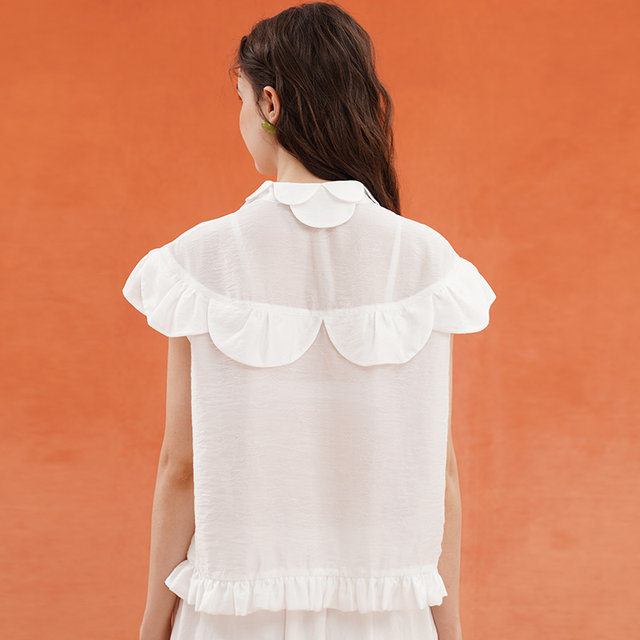 Camo sleeveless petal thin shirt