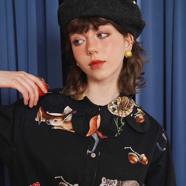 Original French vintage print dress