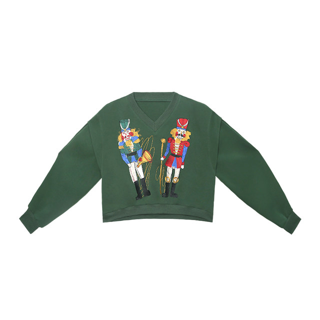 Kamo original V-neck top sweatshirt autumn and winter