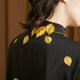 Kamo original leaf embroidered lapel shirt