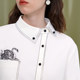 Kamo Original New Niche Fun Small Shirt Women's Exquisite Embroidered Swan Shirt Genderless Retro Top Couple