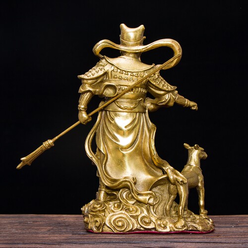 二郎神神像全铜二郎神杨戬摆件哮天犬二郎真君居家供奉客厅工艺品 - 图2