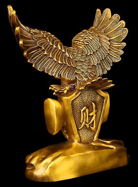 黄铜大展宏图老鹰招财摆件