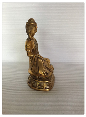 飞龙纯铜10寸青岩寺歪脖老母歪脖老佛佛像铜像工艺品家居摆件