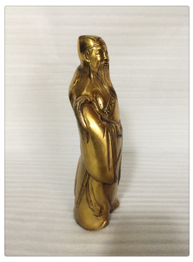 腾龙纯铜7寸吕洞宾吕祖像吕纯阳像八仙像铜像佛像工艺品摆件