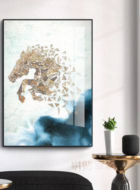 简约竖版抽象风公司客厅装饰画