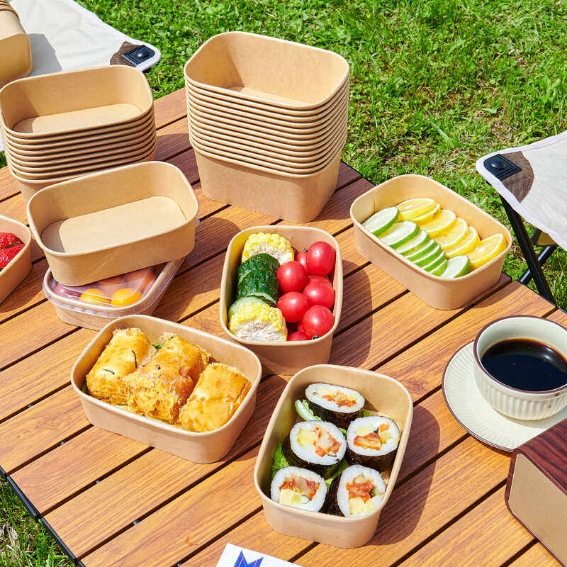 一次性餐盒牛皮纸野餐盒饭盒水果食品包装纸盒上班族打包盒泡面碗,淘宝优惠券,粉丝福利购,淘宝优惠卷
