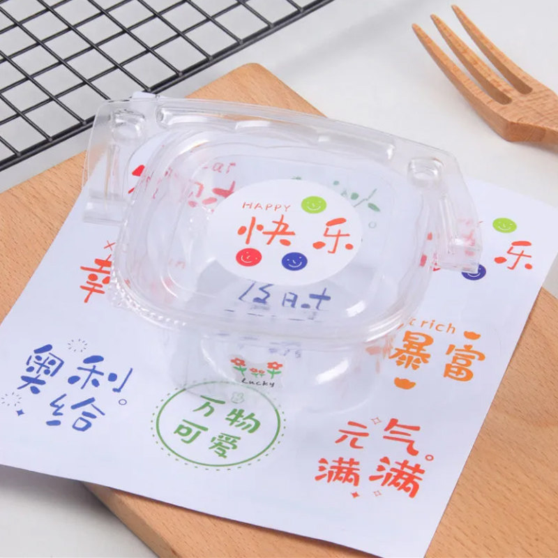 ins风手绘卡通装饰贴纸通用创意可爱甜点吐司盒子烘焙包装不干胶