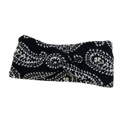 网红街头酷发带女韩版ins个性腰果花头巾复古宽边针织毛线束发箍 虎窝淘