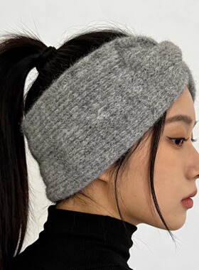 韩系宽边纯色发带秋冬保暖发箍女
