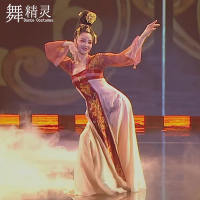 古典舞演出服王家鑫同款云想霓裳舞蹈服飘逸汉唐古风表演服大摆裙 虎窝淘